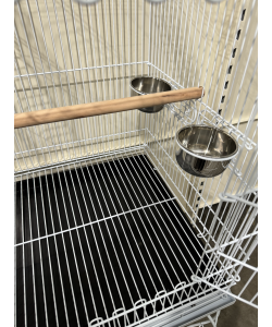 Parrot-Supplies Hawaii Bird Cage With Stand White
