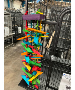 Rainbow Tower Wood and Rope XL Parrot Toy (95cm) Macaw Parrot Toy