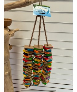 Parrot-Supplies Stacks Of Shredding Trio Large Card & Wood Parrot Toy