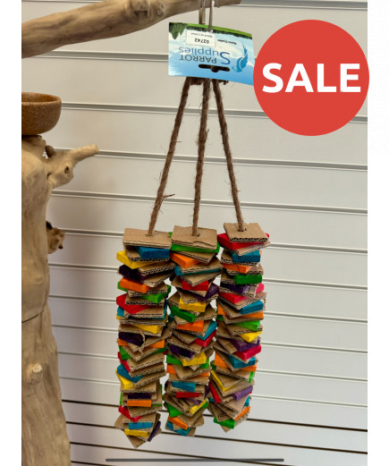 Parrot-Supplies Stacks Of Shredding Trio Large Card & Wood Parrot Toy Parrot-Supplies Stacks Of Shredding Trio Large Card & Wood Parrot Toy