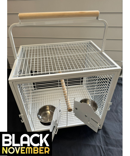 Parrot-Supplies Parrot Travel Cage - White