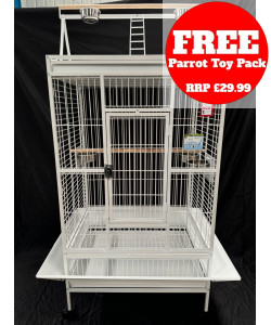 Parrot-Supplies Atlanta Play Top Parrot Cage White