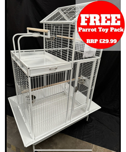 Parrot-Supplies Seattle House Style Play Top Parrot Cage White Parrot-Supplies Seattle House Style Play Top Parrot Cage White