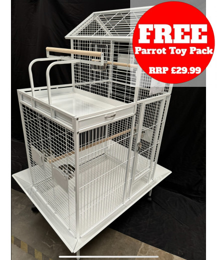 Parrot-Supplies Seattle House Style Play Top Parrot Cage White Parrot-Supplies Seattle House Style Play Top Parrot Cage White