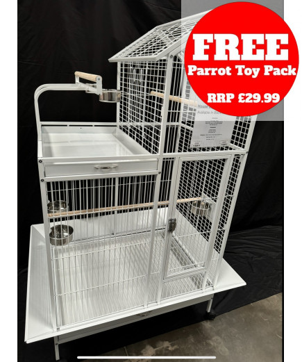 Parrot-Supplies Seattle House Style Play Top Parrot Cage White Parrot-Supplies Seattle House Style Play Top Parrot Cage White