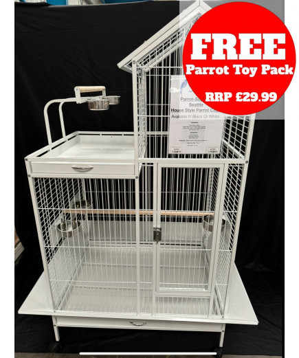 Parrot-Supplies Seattle House Style Play Top Parrot Cage White Parrot-Supplies Seattle House Style Play Top Parrot Cage White