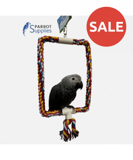 Parrot-Supplies Colourful Rope Rectangle Parrot Swing Toy