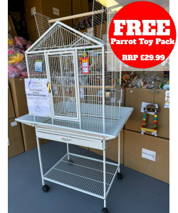 Parrot-Supplies Kansas Open Top Parrot Cage White