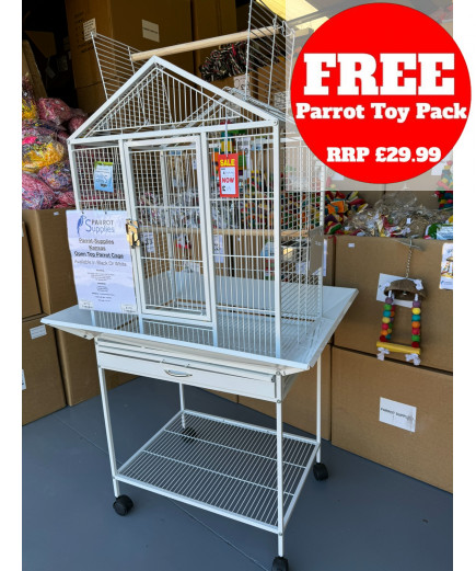 Parrot-Supplies Kansas Open Top Parrot Cage White