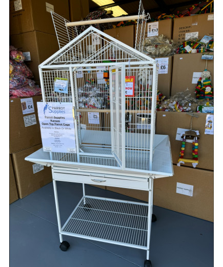 Parrot-Supplies Kansas Open Top Parrot Cage White