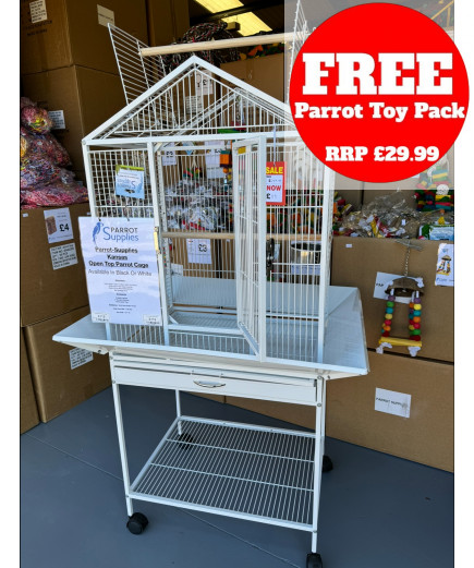 Parrot-Supplies Kansas Open Top Parrot Cage White