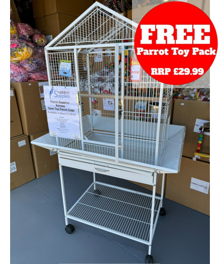 Parrot-Supplies Kansas Open Top Parrot Cage White