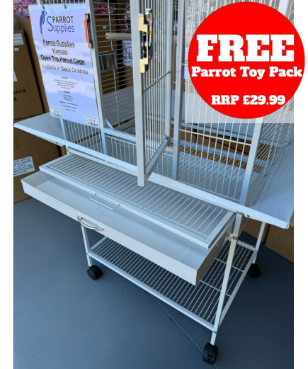 Parrot-Supplies Kansas Open Top Parrot Cage White