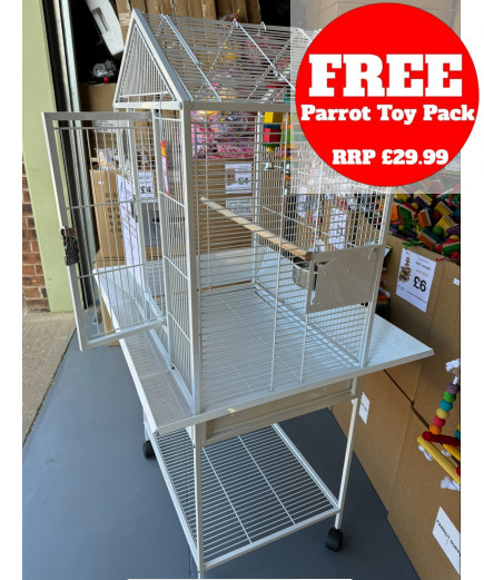 Parrot-Supplies Kansas Open Top Parrot Cage White