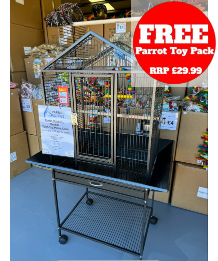 Parrot-Supplies Kansas Open Top Parrot Cage Antique