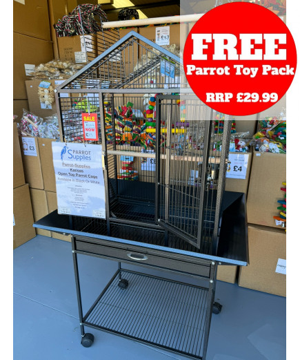 Parrot-Supplies Kansas Open Top Parrot Cage Antique