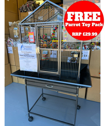 Parrot-Supplies Kansas Open Top Parrot Cage Antique