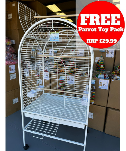 Parrot-Supplies Daytona Top Opening Parrot Cage White