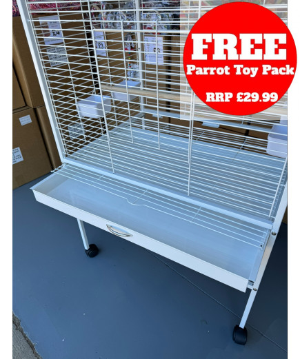 Parrot-Supplies Daytona Top Opening Parrot Cage White