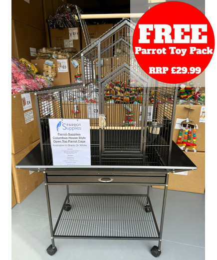 Parrot-Supplies Columbus Open Top House Style Parrot Cage Antique Parrot-Supplies Columbus Open Top House Style Parrot Cage Antique