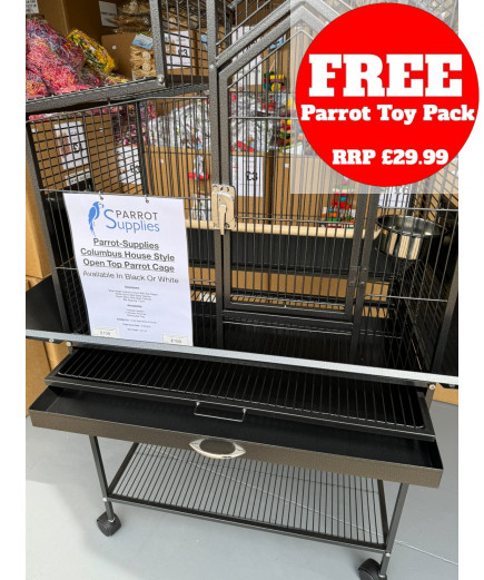 Parrot-Supplies Columbus Open Top House Style Parrot Cage Antique Parrot-Supplies Columbus Open Top House Style Parrot Cage Antique