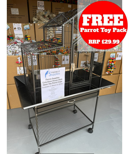 Parrot-Supplies Columbus Open Top House Style Parrot Cage Antique Parrot-Supplies Columbus Open Top House Style Parrot Cage Antique