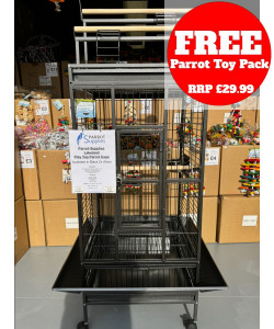Parrot-Supplies Lakeland Play Top Parrot Cage Black