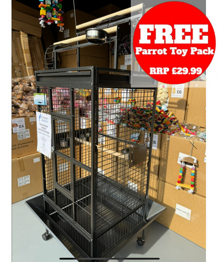 Parrot-Supplies Lakeland Play Top Parrot Cage Black