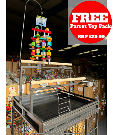 Parrot-Supplies Lakeland Play Top Parrot Cage Black