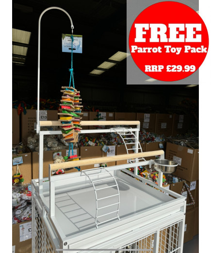Parrot-Supplies Lakeland Play Top Parrot Cage White Parrot-Supplies Lakeland Play Top Parrot Cage White