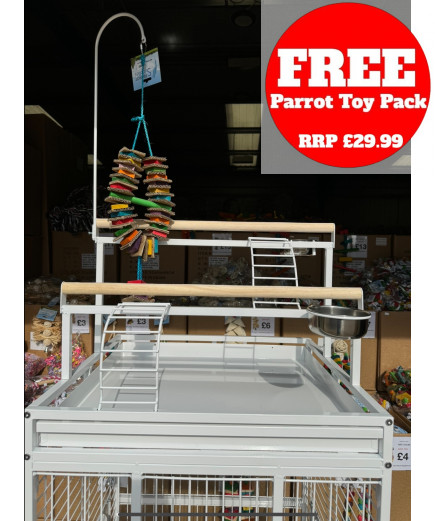 Parrot-Supplies Lakeland Play Top Parrot Cage White Parrot-Supplies Lakeland Play Top Parrot Cage White