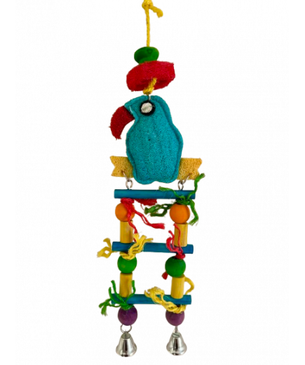 Parrot-Supplies Tiki Tiki Enchanted Blue Loofah Parrot Ladder Toy