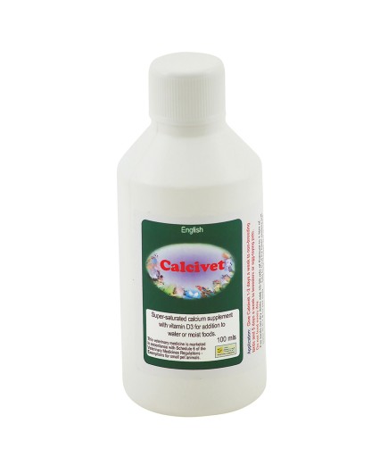 Birdcare Company Calcivet 100ml Liquid Calcium and D3 Parrot Supplement