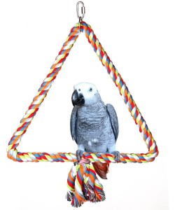 34Cm Medium Triangle Rope Swing Toy Parrot Toy - BOGOF