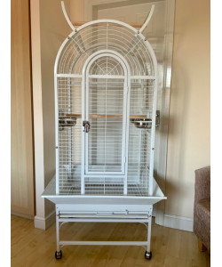 Parrot-Supplies California Top Opening Parrot Cage - White